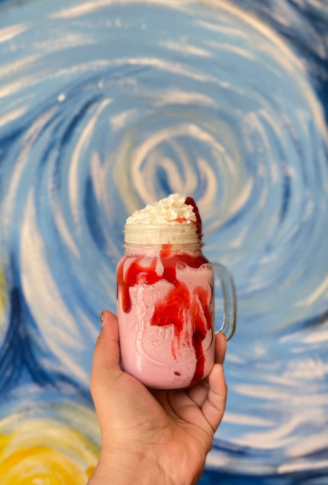 Frappe de fresas con Crema